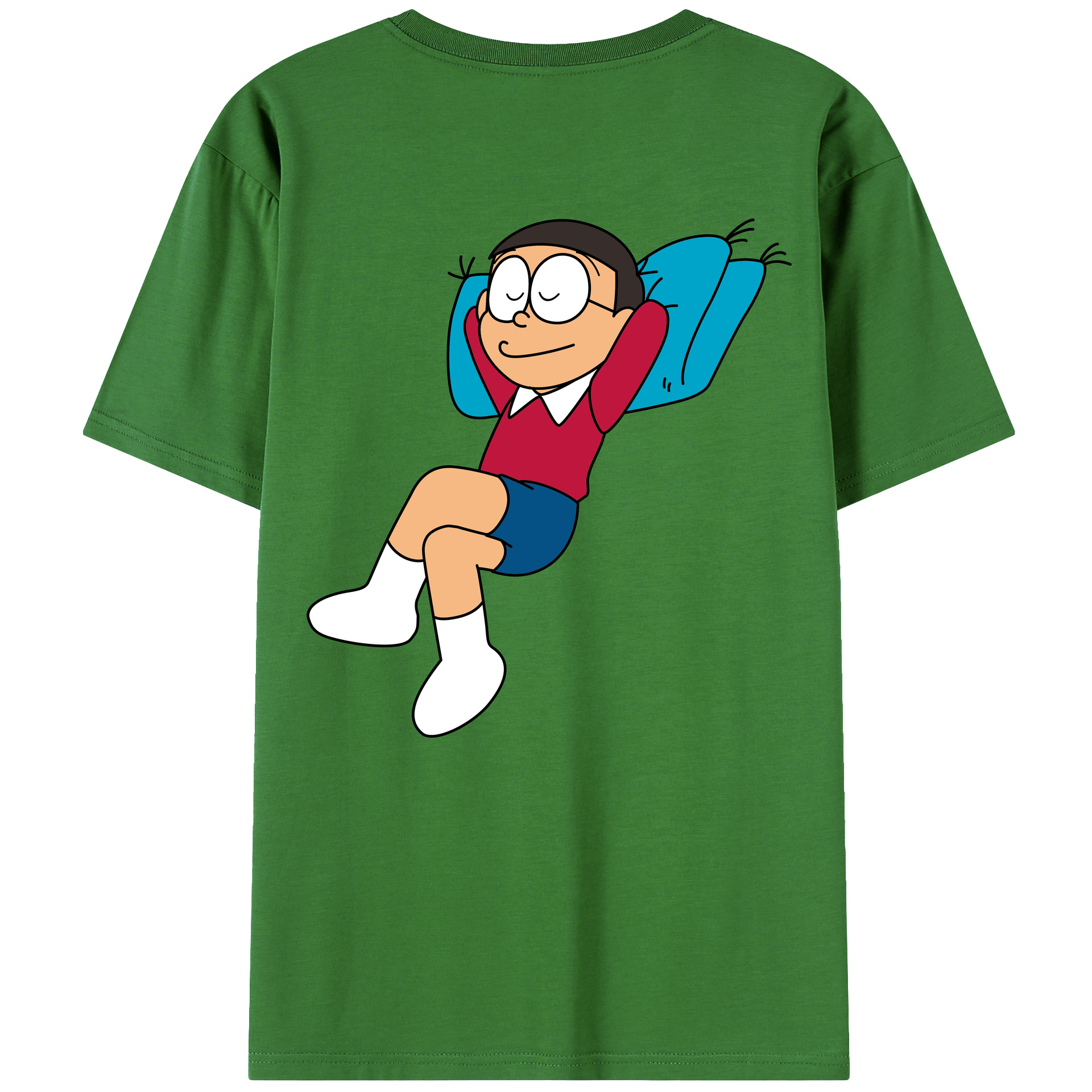 （画像用） ドラえもん 野比 のび太 Doraemon Nobita Nobi レディース半袖Tシャツ(バックプリント)